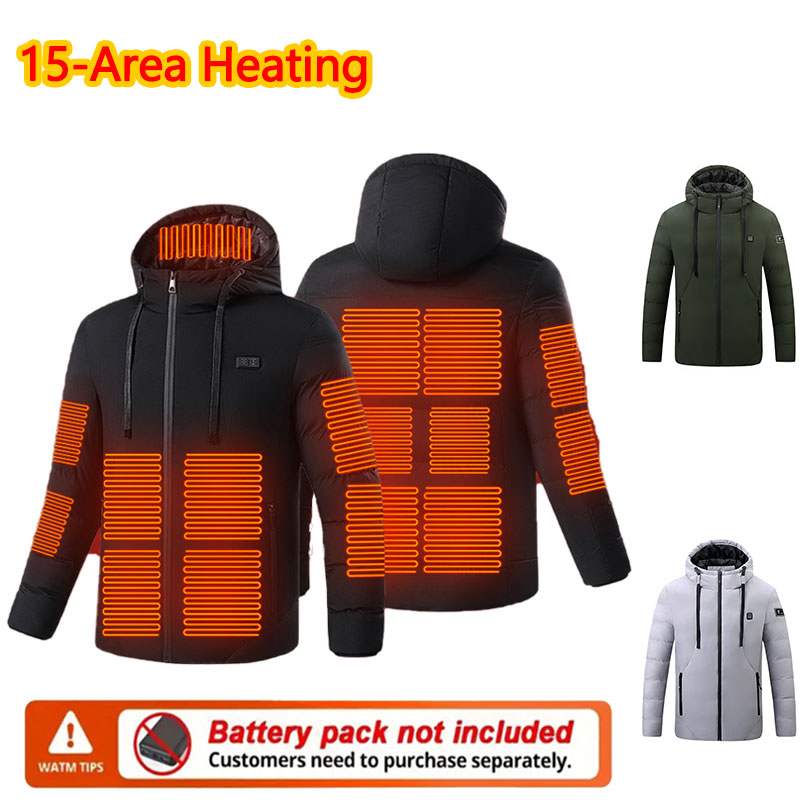 Outdoor Sport Jacket Men - Veste d'hiver chauffante à 15 zones