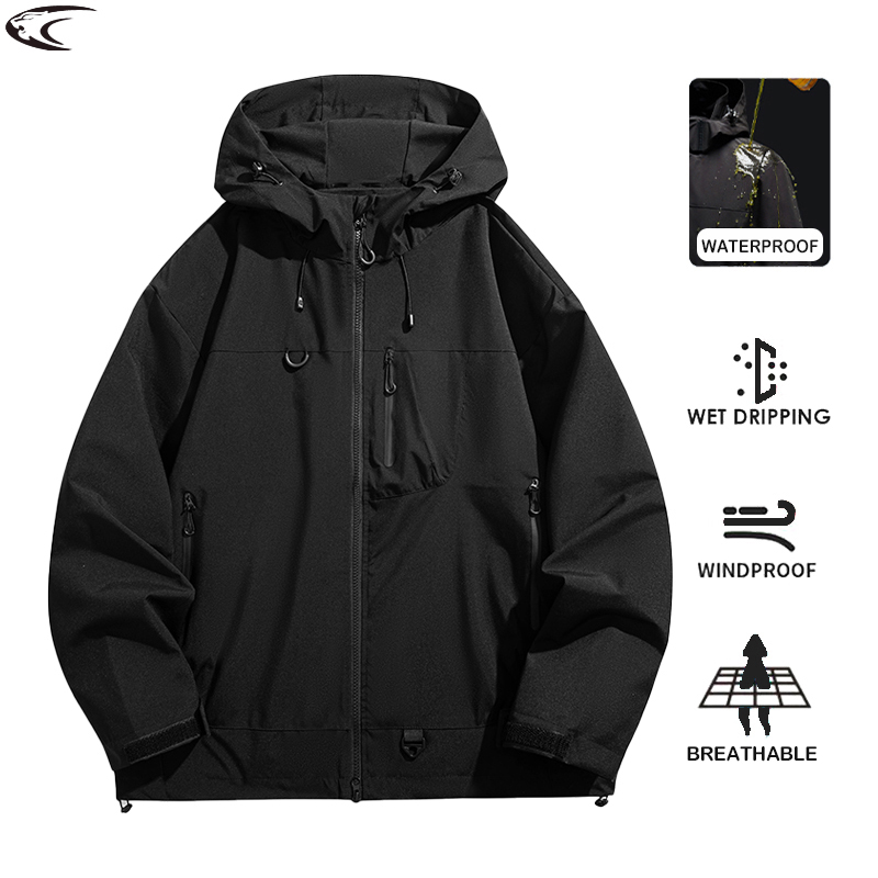 Outdoor Sport Jacket Men - LNGXO Veste coupe-vent imperméable unisexe pour